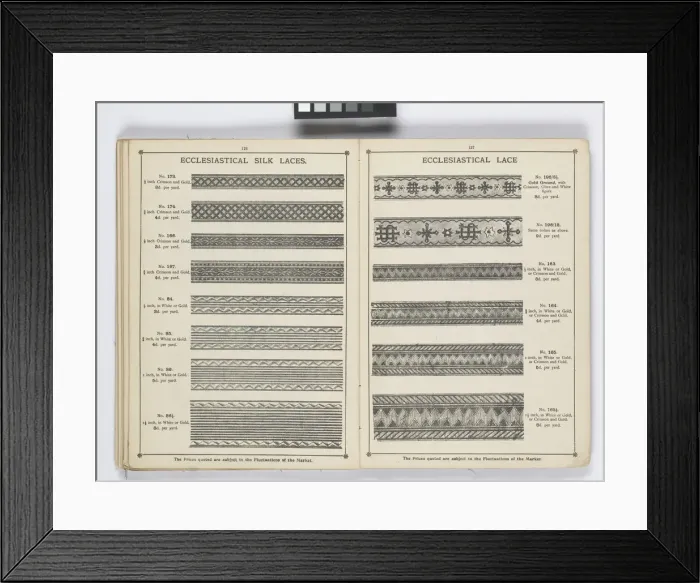 Framed Print : Pages from 1899 Price List, Upholstery, Trimmings &c Framed Print : Pages from 1899 Price List, Upholstery, Trimmings &c