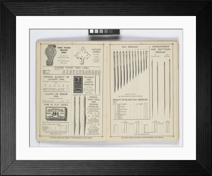 Framed Print : Pages from 1899 Price List, Upholstery, Trimmings &c Framed Print : Pages from 1899 Price List, Upholstery, Trimmings &c