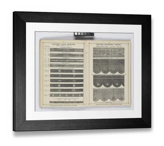 Framed Print : Pages from 1899 Price List, Upholstery, Trimmings &c Framed Print : Pages from 1899 Price List, Upholstery, Trimmings &c