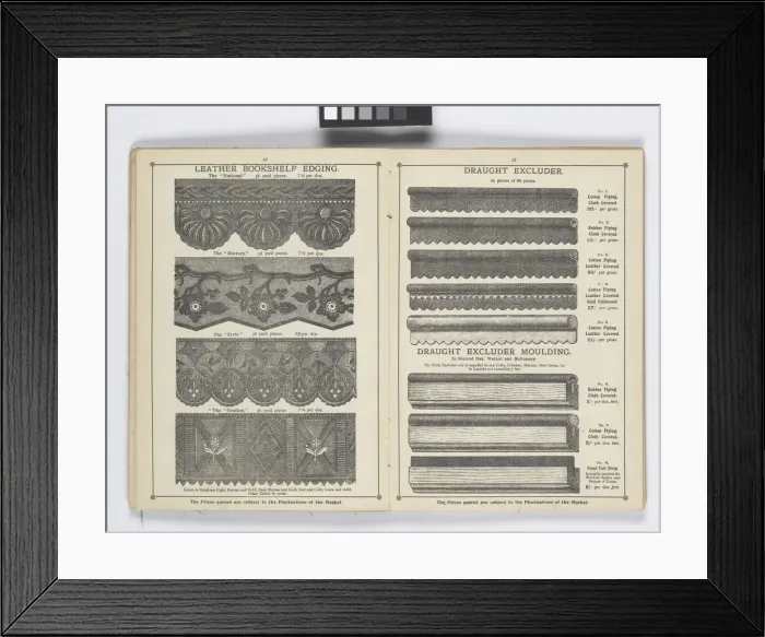 Framed Print : Pages from 1899 Price List, Upholstery, Trimmings &c Framed Print : Pages from 1899 Price List, Upholstery, Trimmings &c