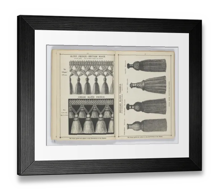 Framed Print : Pages from 1899 Price List, Upholstery, Trimmings &c Framed Print : Pages from 1899 Price List, Upholstery, Trimmings &c