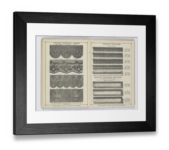 Framed Print : Pages from 1899 Price List, Upholstery, Trimmings &c Framed Print : Pages from 1899 Price List, Upholstery, Trimmings &c