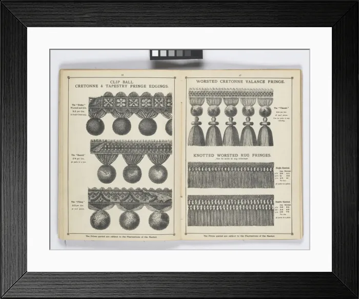 Framed Print : Pages from 1899 Price List, Upholstery, Trimmings &c Framed Print : Pages from 1899 Price List, Upholstery, Trimmings &c