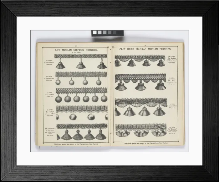 Framed Print : Pages from 1899 Price List, Upholstery, Trimmings &c Framed Print : Pages from 1899 Price List, Upholstery, Trimmings &c