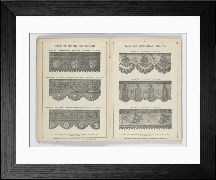 Framed Print : Pages from 1899 Price List, Upholstery, Trimmings &c Framed Print : Pages from 1899 Price List, Upholstery, Trimmings &c
