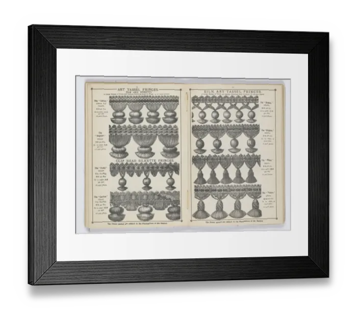 Framed Print : Pages from 1899 Price List, Upholstery, Trimmings &c Framed Print : Pages from 1899 Price List, Upholstery, Trimmings &c