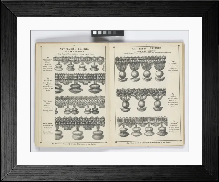 Framed Print : Pages from 1899 Price List, Upholstery, Trimmings &c Framed Print : Pages from 1899 Price List, Upholstery, Trimmings &c
