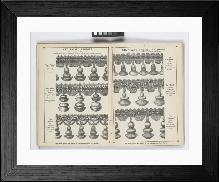 Framed Print : Pages from 1899 Price List, Upholstery, Trimmings &c Framed Print : Pages from 1899 Price List, Upholstery, Trimmings &c