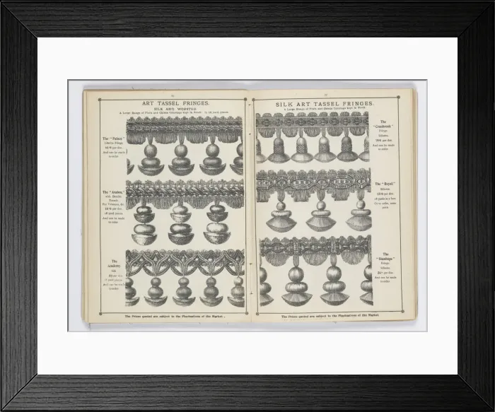 Framed Print : Pages from 1899 Price List, Upholstery, Trimmings &c Framed Print : Pages from 1899 Price List, Upholstery, Trimmings &c