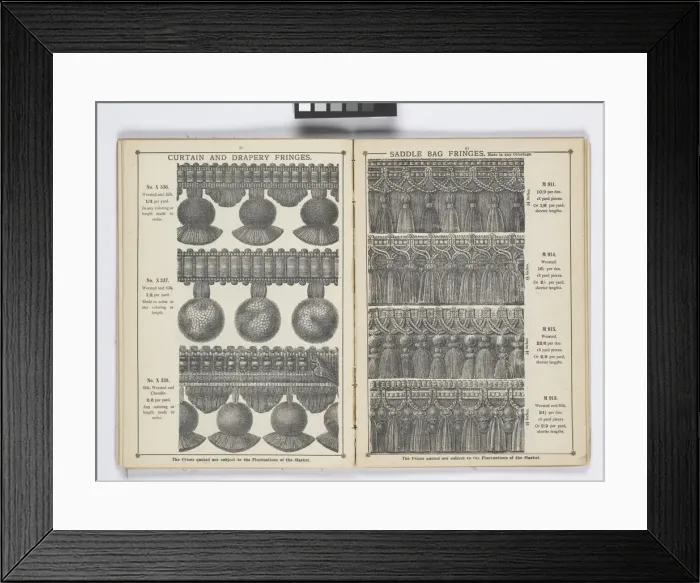Framed Print : Pages from 1899 Price List, Upholstery, Trimmings &c Framed Print : Pages from 1899 Price List, Upholstery, Trimmings &c