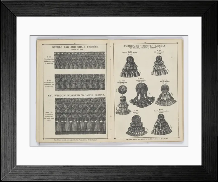 Framed Print : Pages from 1899 Price List, Upholstery, Trimmings &c Framed Print : Pages from 1899 Price List, Upholstery, Trimmings &c