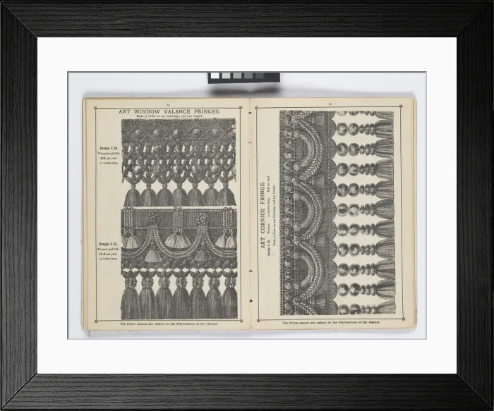 Framed Print : Pages from 1899 Price List, Upholstery, Trimmings &c Framed Print : Pages from 1899 Price List, Upholstery, Trimmings &c