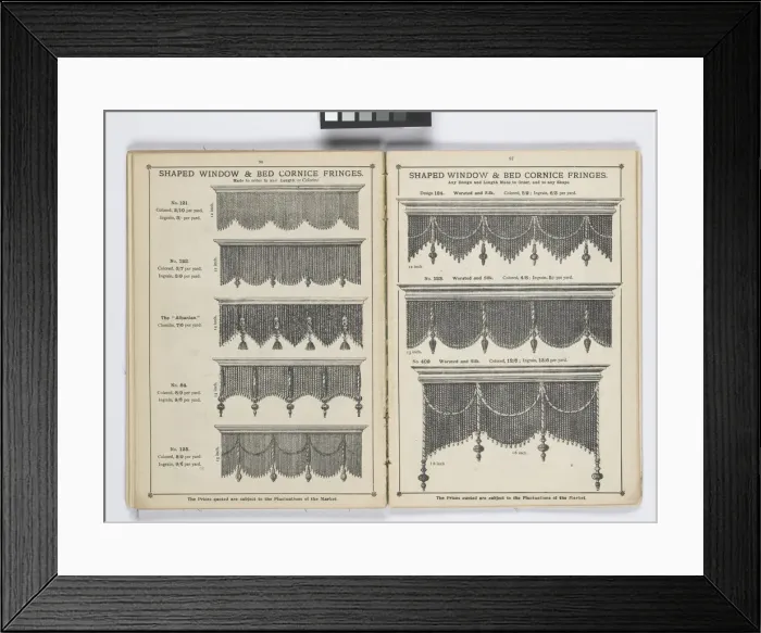 Framed Print : Pages from 1899 Price List, Upholstery, Trimmings &c Framed Print : Pages from 1899 Price List, Upholstery, Trimmings &c