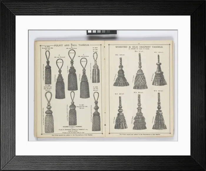 Framed Print : Pages from 1899 Price List, Upholstery, Trimmings &c Framed Print : Pages from 1899 Price List, Upholstery, Trimmings &c