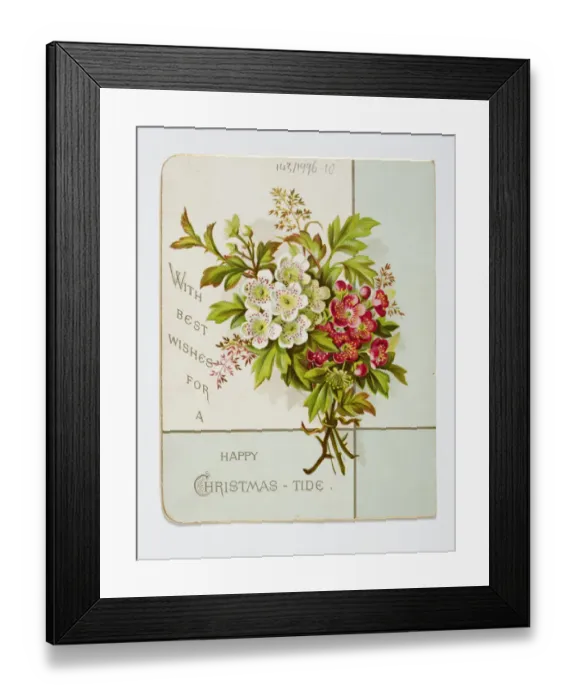 Framed Print : Christmas card, reverse Framed Print : Christmas card, reverse
