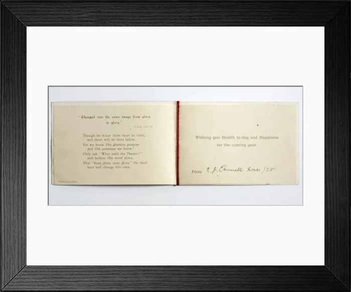 Framed Print : Christmas card, inside Framed Print : Christmas card, inside