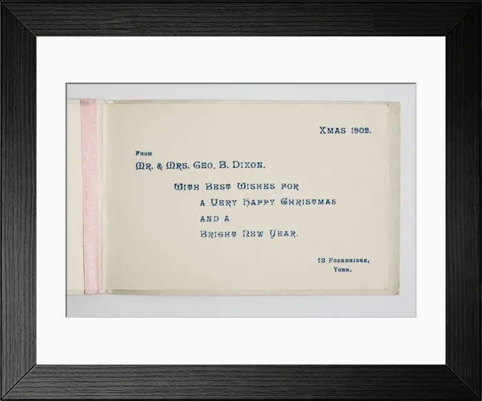 Framed Print : Christmas card, inside Framed Print : Christmas card, inside