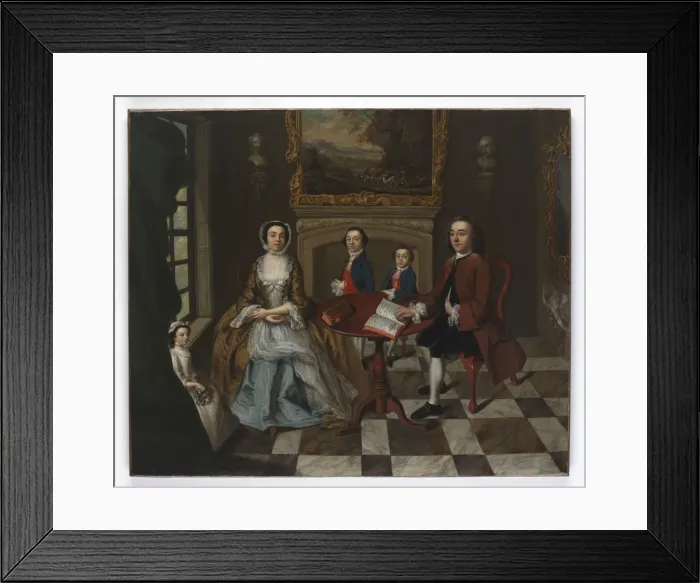Framed Print : Portrait of a family in an interior, thought to be the Roube Framed Print : Portrait of a family in an interior, thought to be the Roube