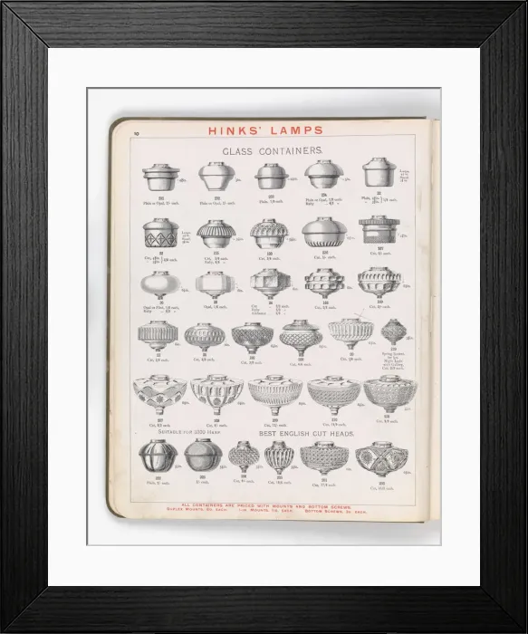 Framed Print : Page from Hinks Lamps catalogue Framed Print : Page from Hinks Lamps catalogue