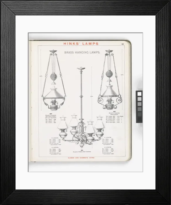 Framed Print : Page from Hinks Lamps catalogue Framed Print : Page from Hinks Lamps catalogue