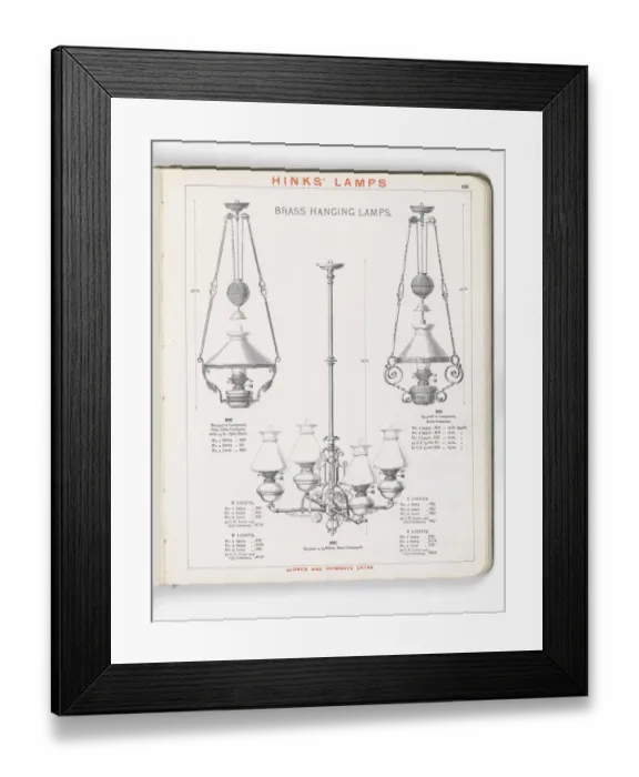 Framed Print : Page from Hinks Lamps catalogue Framed Print : Page from Hinks Lamps catalogue