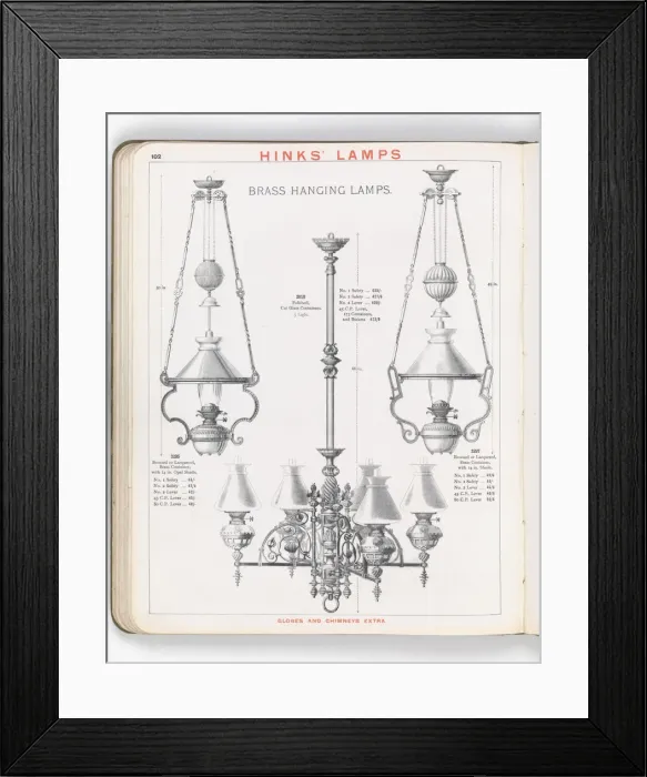 Framed Print : Page from Hinks Lamps catalogue Framed Print : Page from Hinks Lamps catalogue