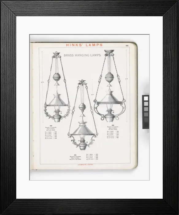 Framed Print : Page from Hinks Lamps catalogue Framed Print : Page from Hinks Lamps catalogue