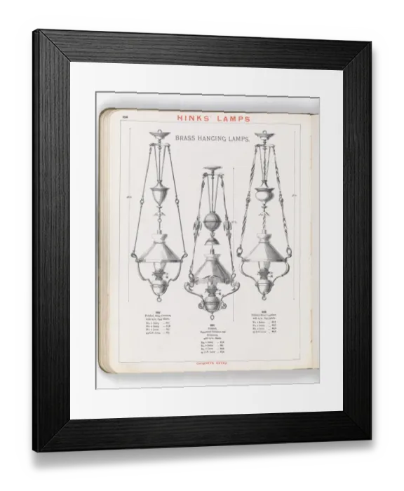 Framed Print : Page from Hinks Lamps catalogue Framed Print : Page from Hinks Lamps catalogue