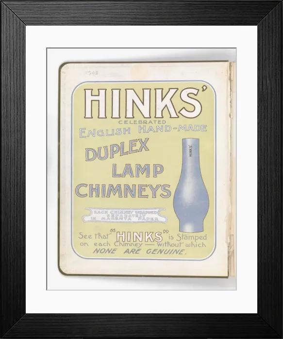 Framed Print : Page from Hinks Lamps catalogue Framed Print : Page from Hinks Lamps catalogue