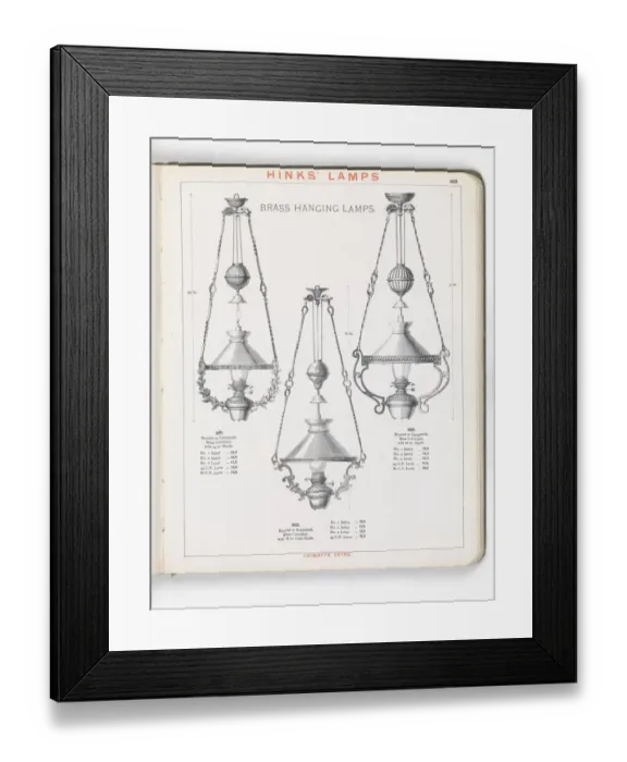 Framed Print : Page from Hinks Lamps catalogue Framed Print : Page from Hinks Lamps catalogue