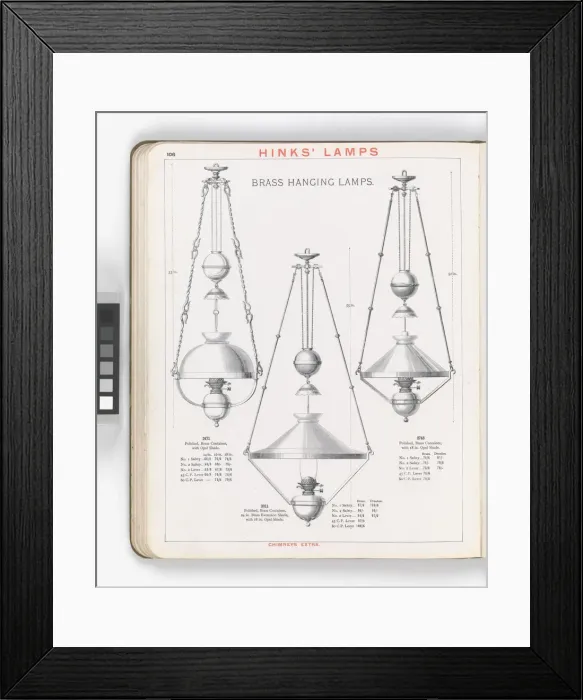 Framed Print : Page from Hinks Lamps catalogue Framed Print : Page from Hinks Lamps catalogue