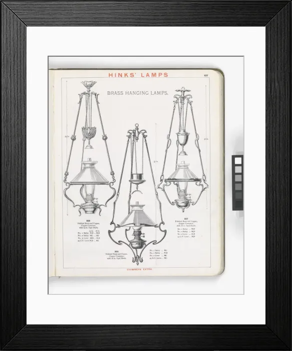 Framed Print : Page from Hinks Lamps catalogue Framed Print : Page from Hinks Lamps catalogue