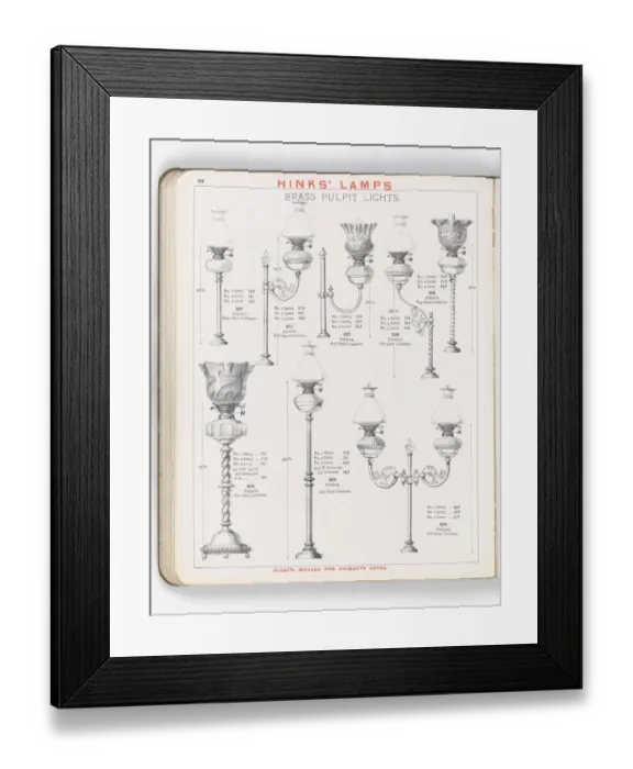 Framed Print : Page from Hinks Lamps catalogue Framed Print : Page from Hinks Lamps catalogue