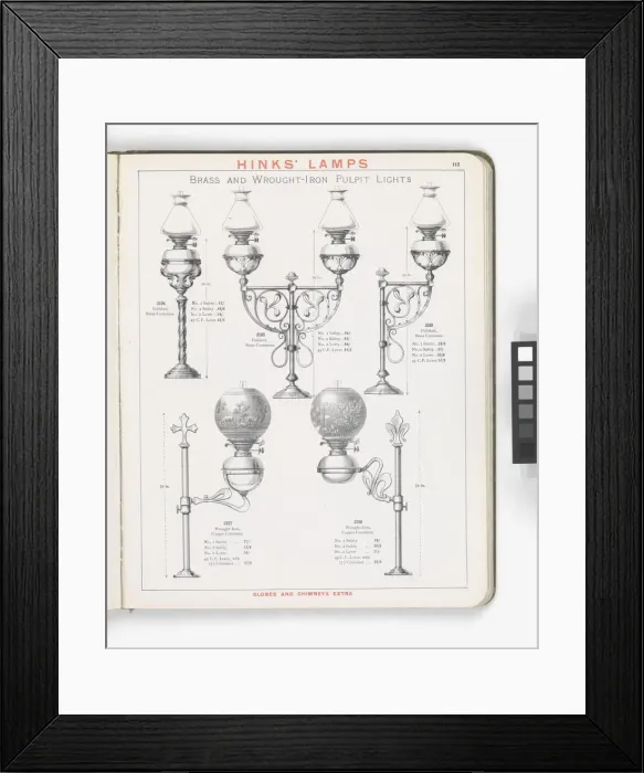 Framed Print : Page from Hinks Lamps catalogue Framed Print : Page from Hinks Lamps catalogue
