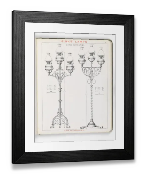 Framed Print : Page from Hinks Lamps catalogue Framed Print : Page from Hinks Lamps catalogue