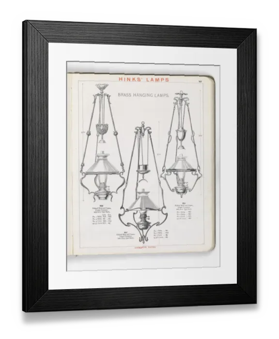 Framed Print : Page from Hinks Lamps catalogue Framed Print : Page from Hinks Lamps catalogue