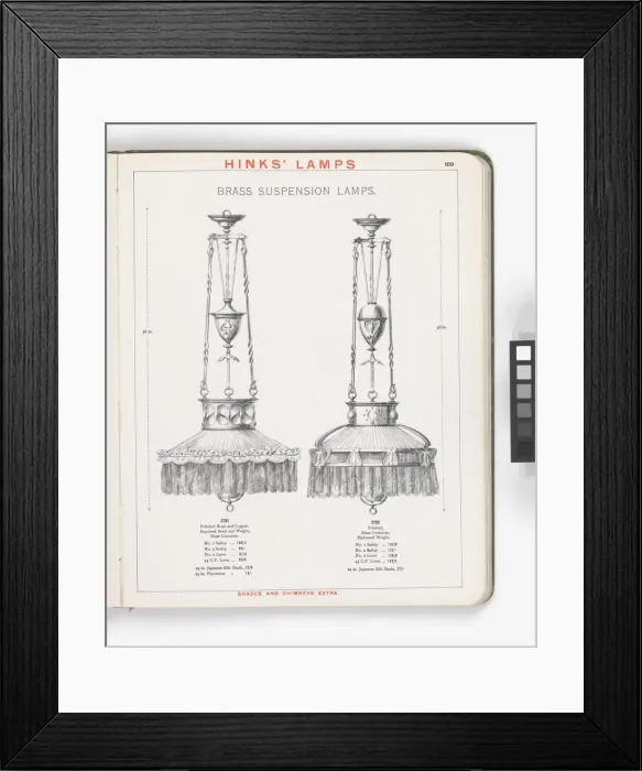 Framed Print : Page from Hinks Lamps catalogue Framed Print : Page from Hinks Lamps catalogue
