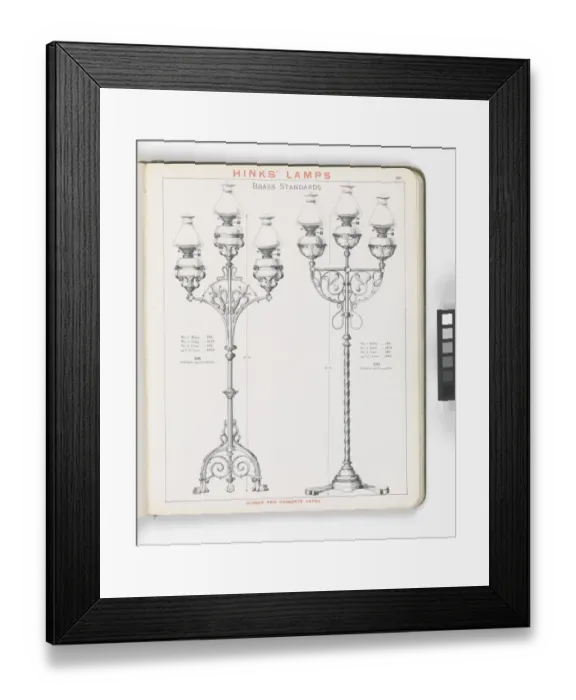 Framed Print : Page from Hinks Lamps catalogue Framed Print : Page from Hinks Lamps catalogue