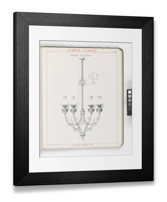 Framed Print : Page from Hinks Lamps catalogue Framed Print : Page from Hinks Lamps catalogue