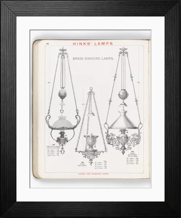 Framed Print : Page from Hinks Lamps catalogue Framed Print : Page from Hinks Lamps catalogue