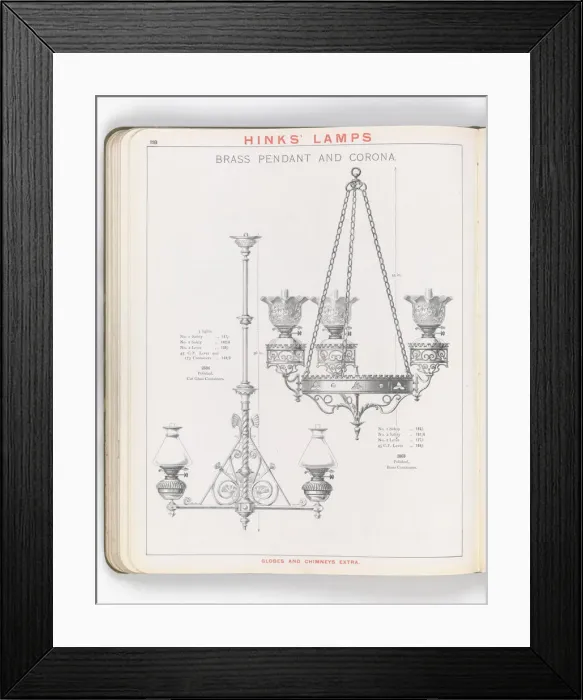 Framed Print : Page from Hinks Lamps catalogue Framed Print : Page from Hinks Lamps catalogue