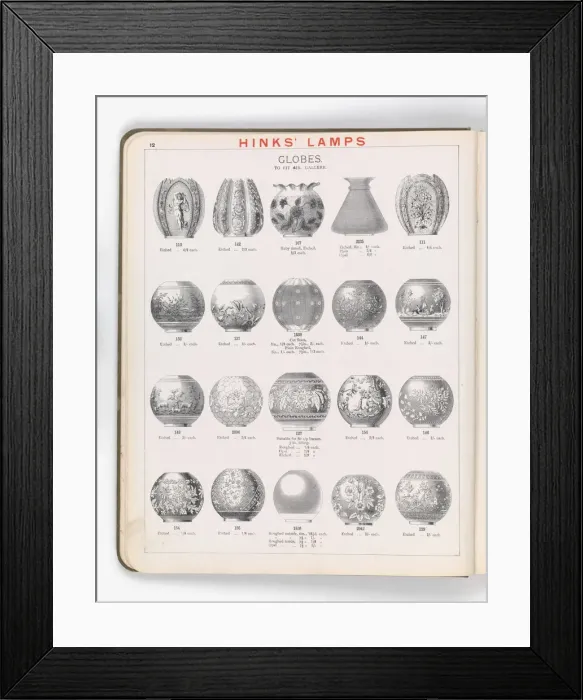 Framed Print : Page from Hinks Lamps catalogue Framed Print : Page from Hinks Lamps catalogue