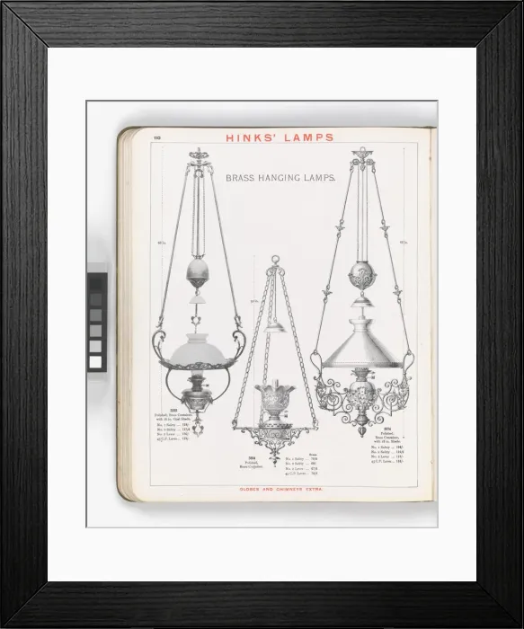 Framed Print : Page from Hinks Lamps catalogue