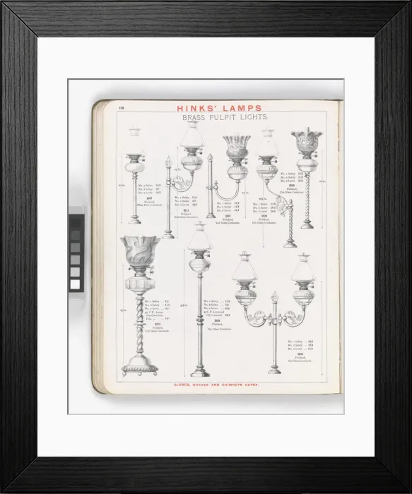 Framed Print : Page from Hinks Lamps catalogue Framed Print : Page from Hinks Lamps catalogue