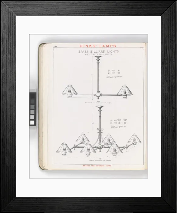 Framed Print : Page from Hinks Lamps catalogue Framed Print : Page from Hinks Lamps catalogue