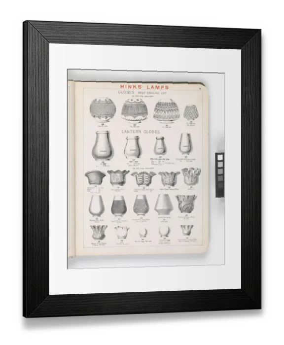 Framed Print : Page from Hinks Lamps catalogue Framed Print : Page from Hinks Lamps catalogue