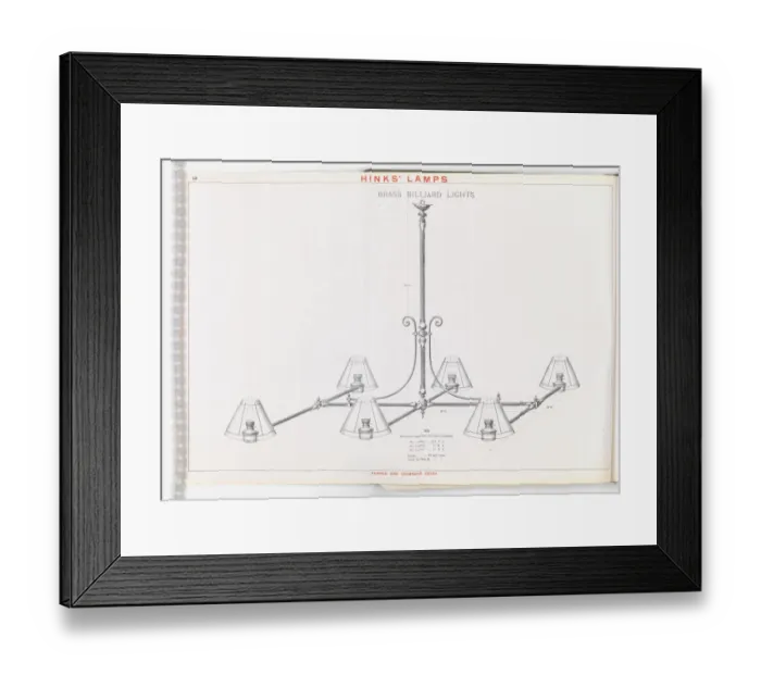 Framed Print : Page from Hinks Lamps catalogue Framed Print : Page from Hinks Lamps catalogue