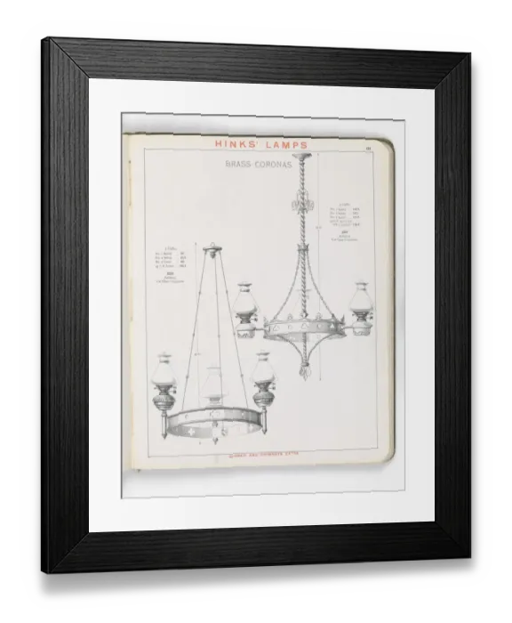 Framed Print : Page from Hinks Lamps catalogue Framed Print : Page from Hinks Lamps catalogue