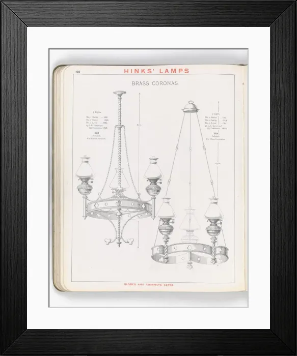 Framed Print : Page from Hinks Lamps catalogue Framed Print : Page from Hinks Lamps catalogue