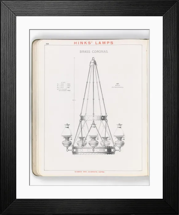 Framed Print : Page from Hinks Lamps catalogue Framed Print : Page from Hinks Lamps catalogue